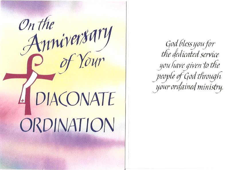 Card - Anniversary Diaconate Ordination 83439