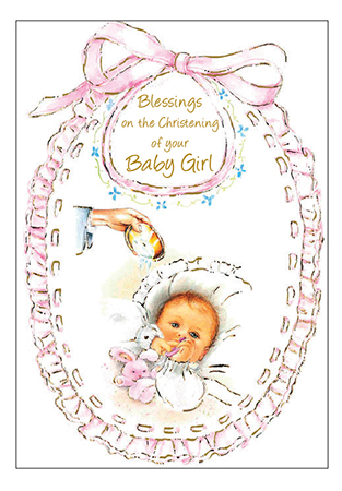 Card - Blessings on Christening of Baby Girl