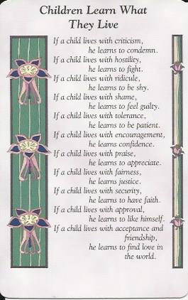 Card - Children Learn What They Live