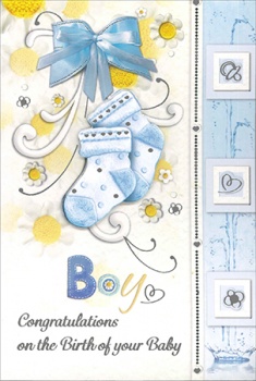 Card - Congratulations Birth Baby Boy 3D 533827