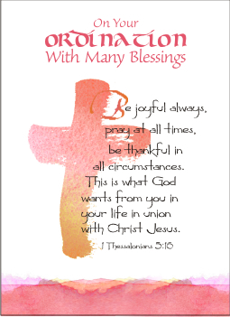 Card - On Your Ordination With Many Blessings 531974