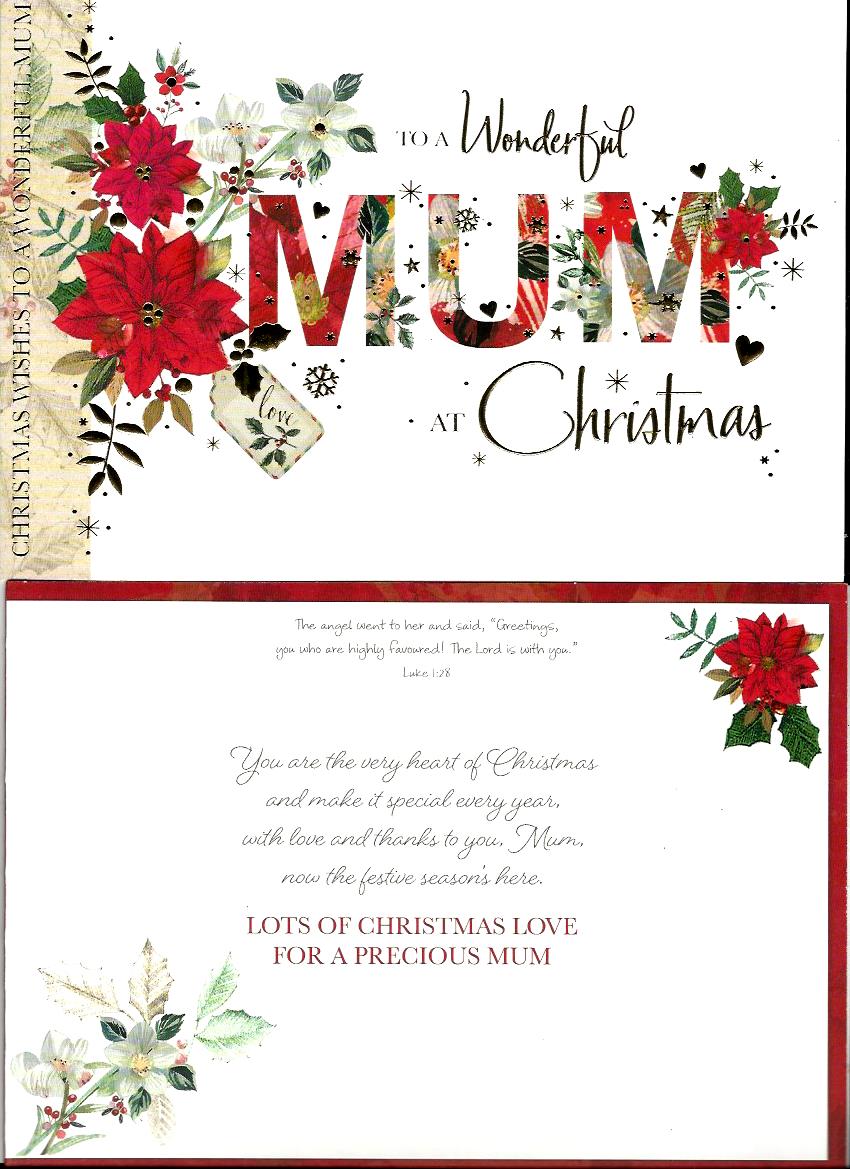 Card - To a Wonderful Mum at Christmas 534003