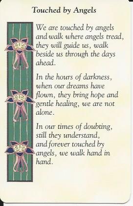 Prayer Card - Touched By Angels 