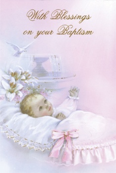 Card - Blessings on Your Baptism Girl - Gold Foil & Embossed