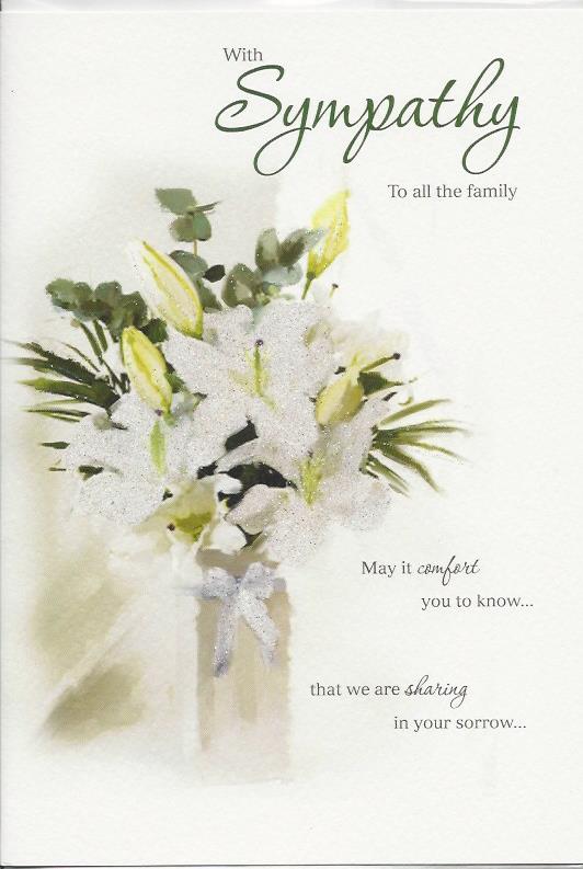 Card - With Sympathy To Family - Flowers