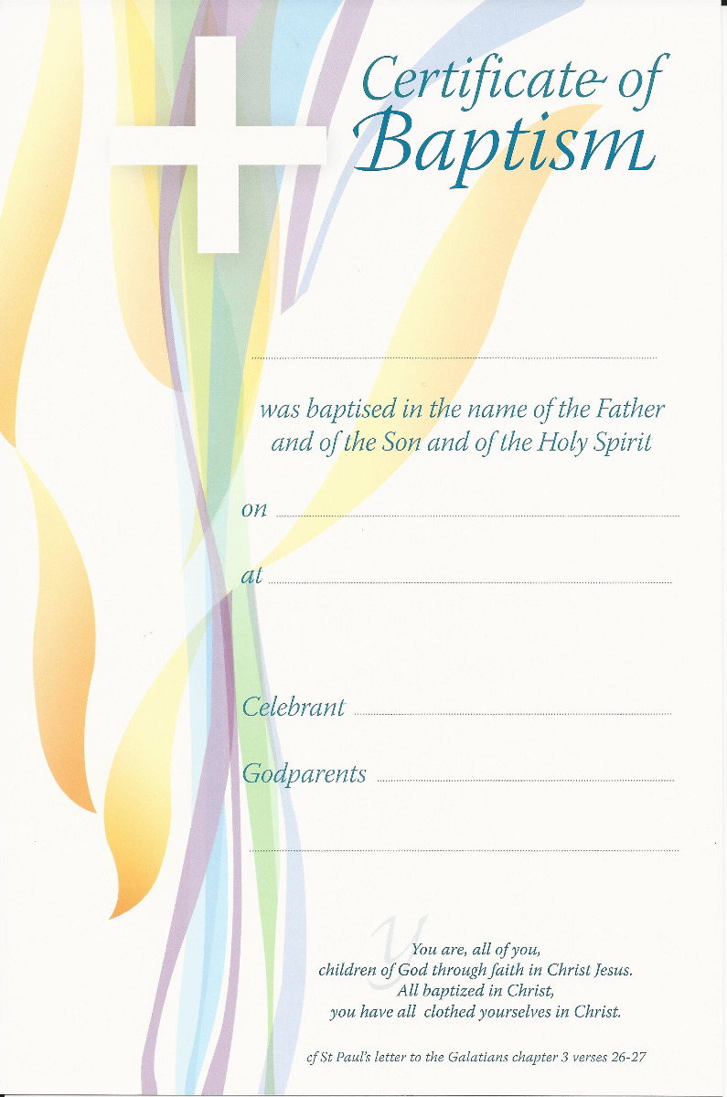 Baptismal Certificate - Certificate of Baptism 