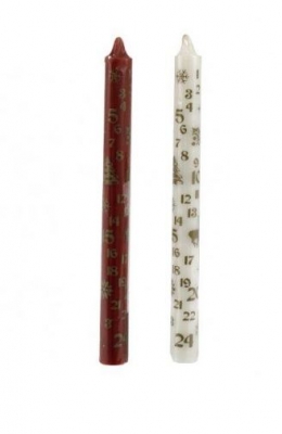 10" x 7/8" Numbered Red or White Advent Candle