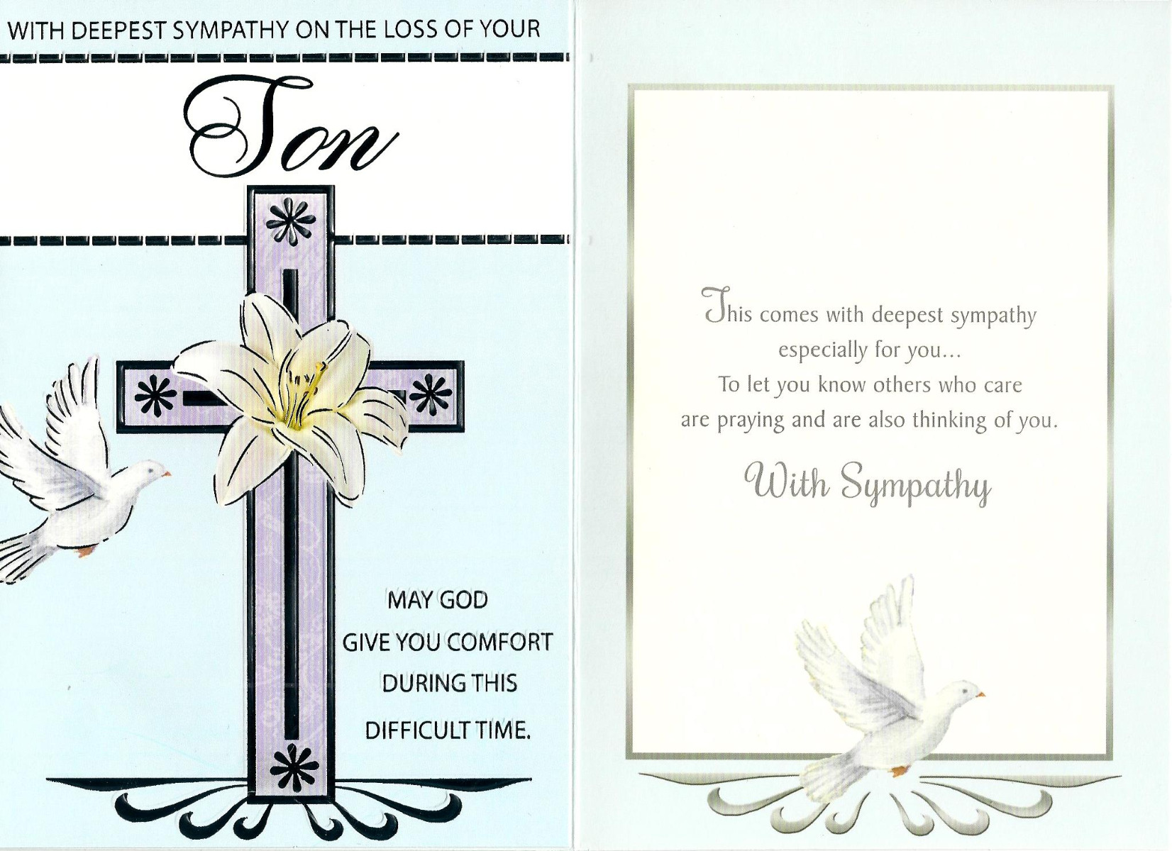 Deepest Sympathy on the Loss of Your SON 537795