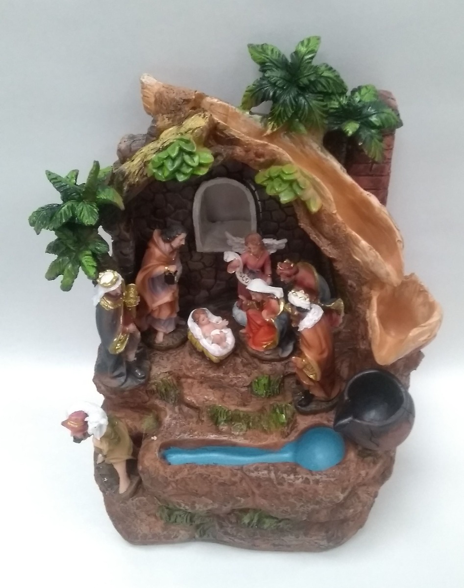 12" Nativity Set & Stable (with water fountain)