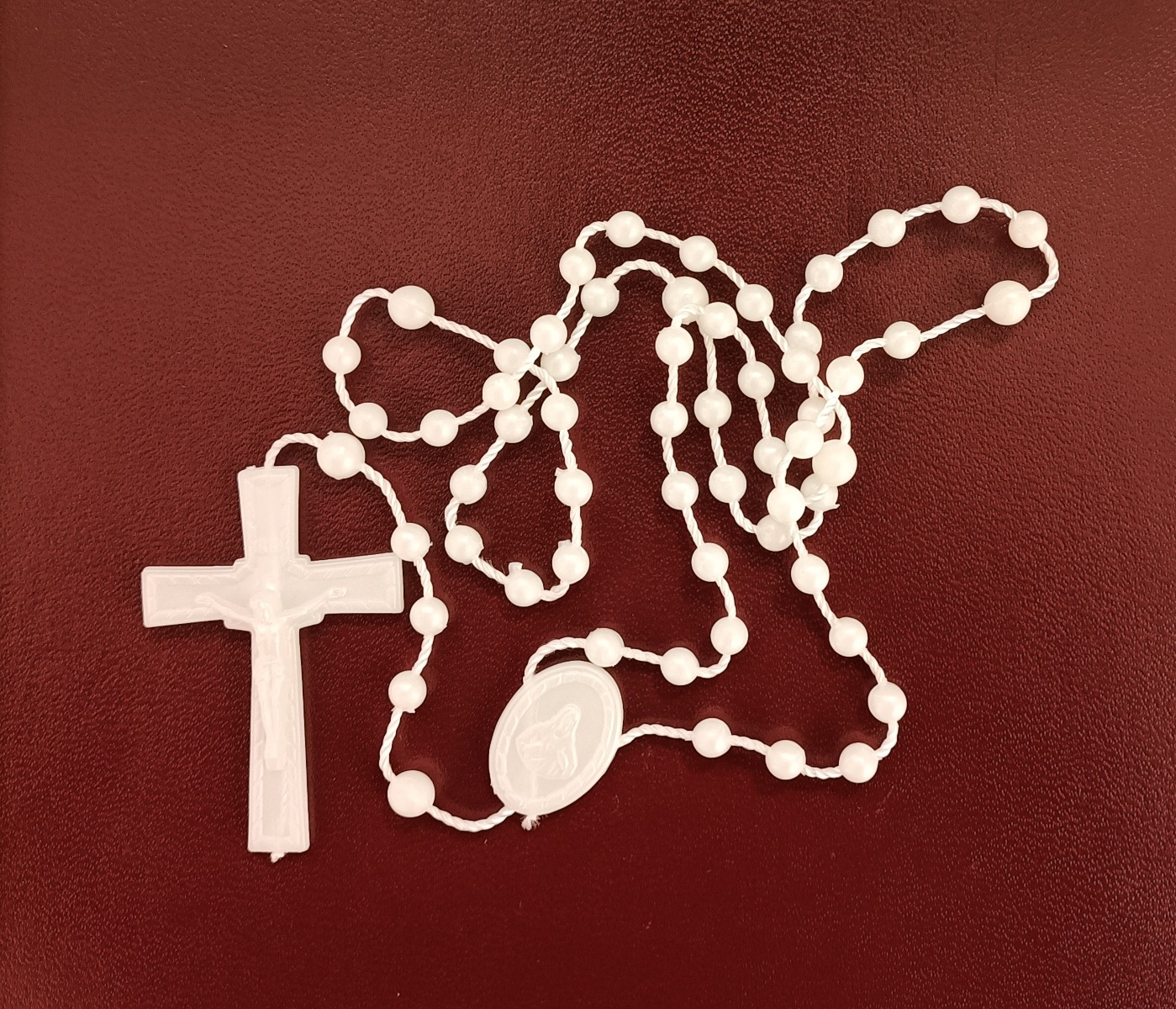 Plastic Rosary – White