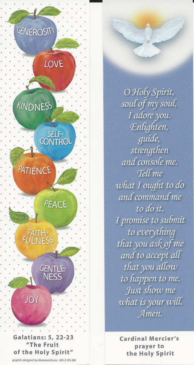 Laminated Bookmark - Fruits of the Holy Spirit