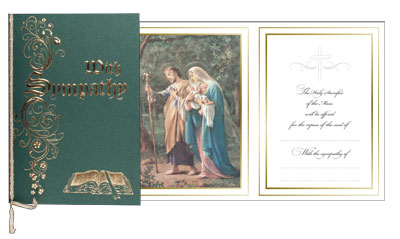With Sympathy-Holy Family-Green Cover With Ribbon
