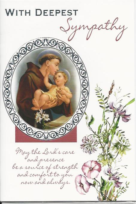 Card - Sympathy Mass Card - St Anthony