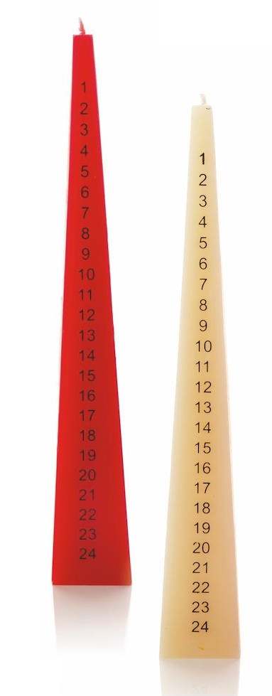 12" Numbered Red or White Advent Candle