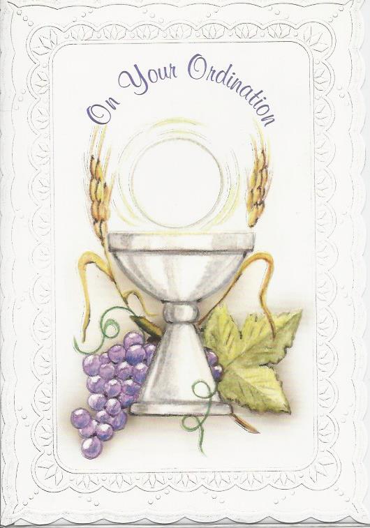 Card - On Your Ordination - Chalice and Host