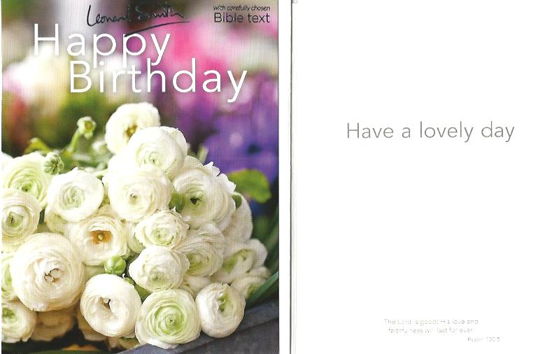 Petite Card - Happy Birthday (White Ranuncula Bunch) 534980