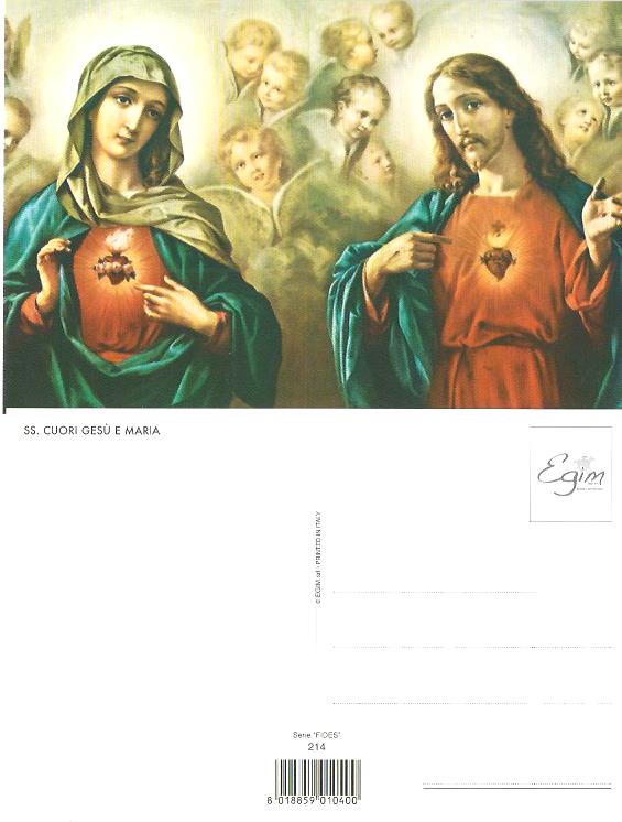 Post Card - The Two Hearts of Jesus and Mary
