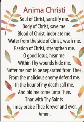Prayer Card - Anima Christi - A7-17