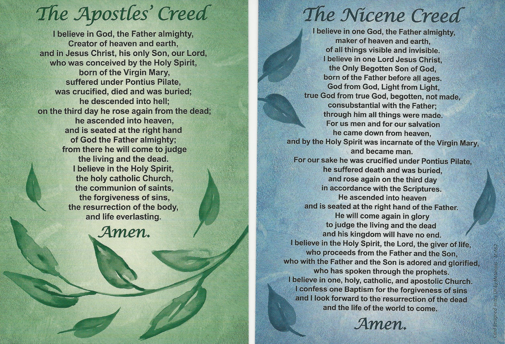 Postcard - Apostles' Creed & Nicene Creed