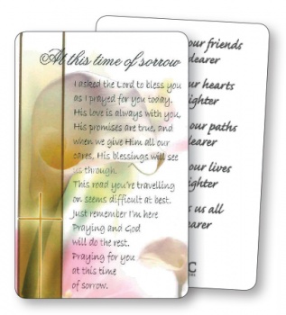 Prayer Card - At This Time of Sorrow - CBC 71847