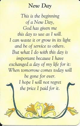 Prayer Card - New Day