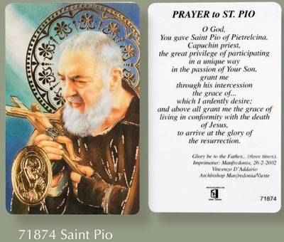 Prayer Card - St Padre Pio - CBC 71874