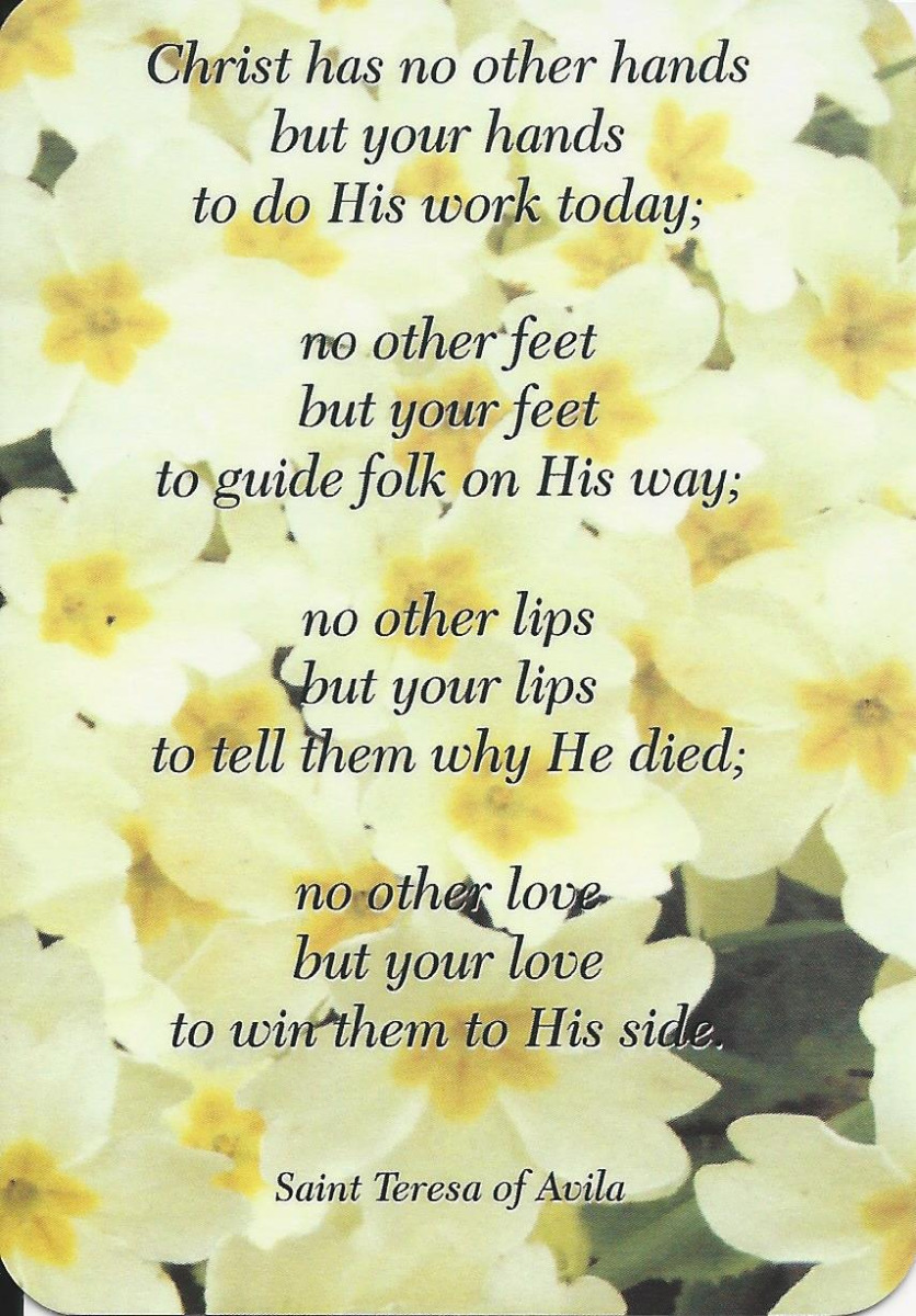 Prayer Card - Christ Has No Other Hands ... RCN JA138