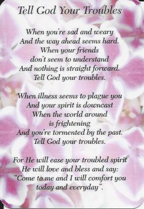 Prayer Card - Tell God Your Troubles