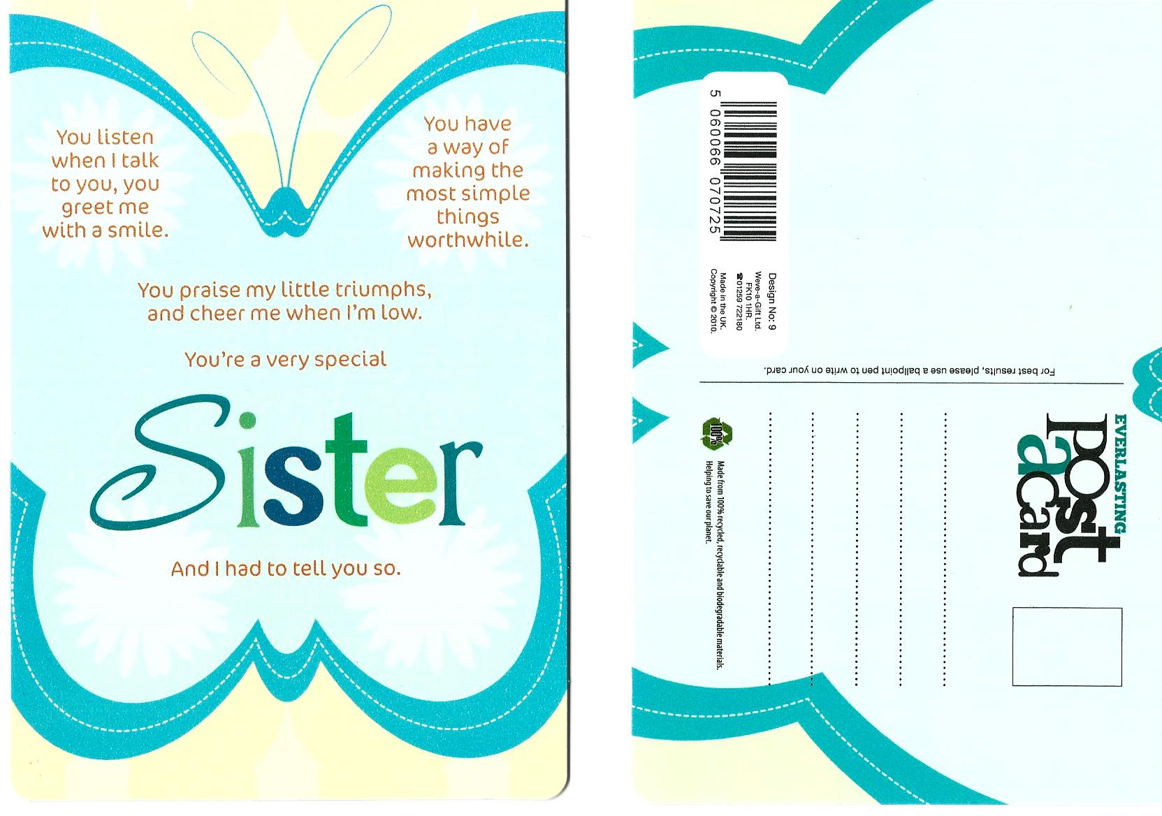 Sister - Post a Card 101891