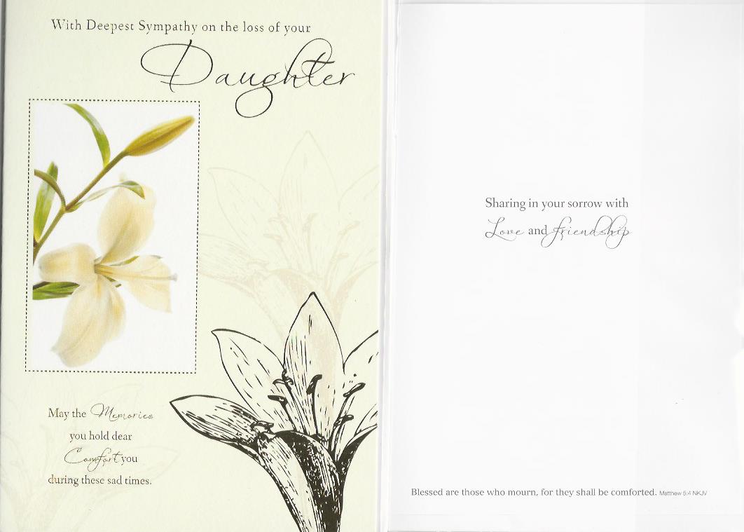 Sympathy Card - Deepest Sympathy Loss of Daughter