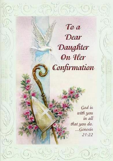 To A Dear Daughter On Her Confirmation Greetings Card