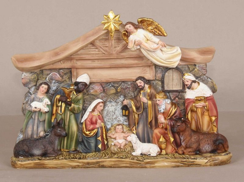 6.5" Nativity Scene & Stable